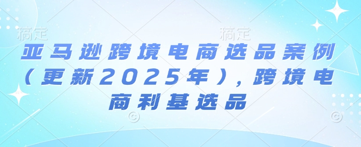 亚马逊跨境电商选品案例(更新2025年4月)，跨境电商利基选品-云阁资源网