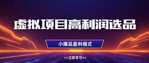 虚拟项目高利润选品方法，做好单店利润1W+，可多店倍增利润-云阁资源网