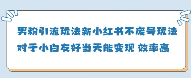 男粉引流玩法(新)，玩法友好做的好当天就能变现-云阁资源网