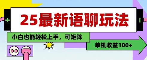 25年最新语聊玩法，纯手工，单机收益100+，小白也能轻松上手，可矩阵操作-云阁资源网