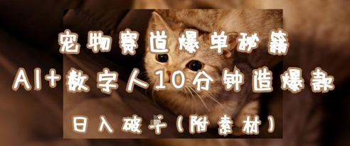 宠物赛道爆单秘籍：AI+数字人10分钟造爆款，日入1k-云阁资源网