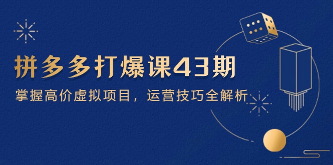 拼多多打爆课第 43 期，掌握高价虚拟项目，运营技巧全解析(15节-云阁资源网