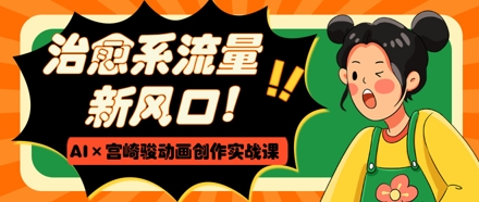 治愈系流量新风口，AI+宫崎骏动画创作实战课，从0到1打造爆款视频-云阁资源网