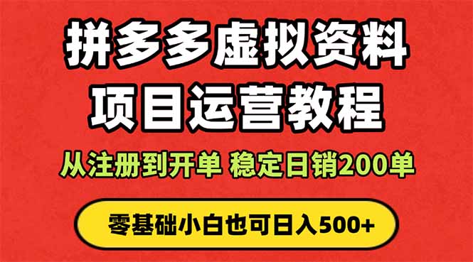 拼多多开店运营课程： 蓝海变现玩法，轻松实现睡后收入 零基础小白也可…-云阁资源网
