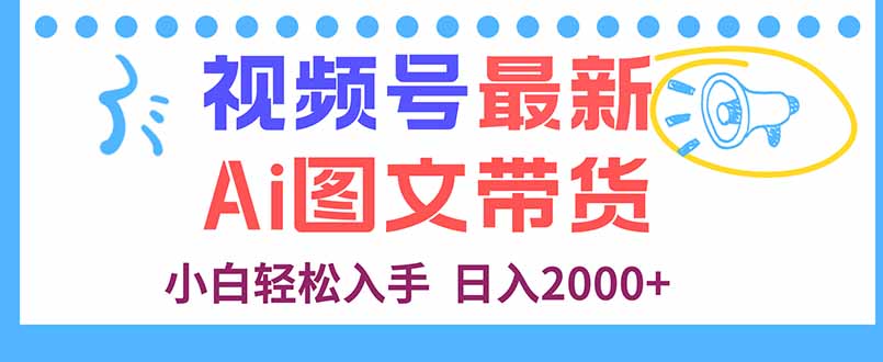 视频号最新AI图文带货，每天几分钟，小白轻松入手，日入2000+-云阁资源网