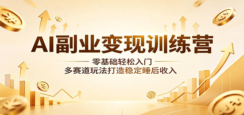 AI副业变现训练营：零基础轻松入门，多赛道玩法打造稳定睡后收入-云阁资源网