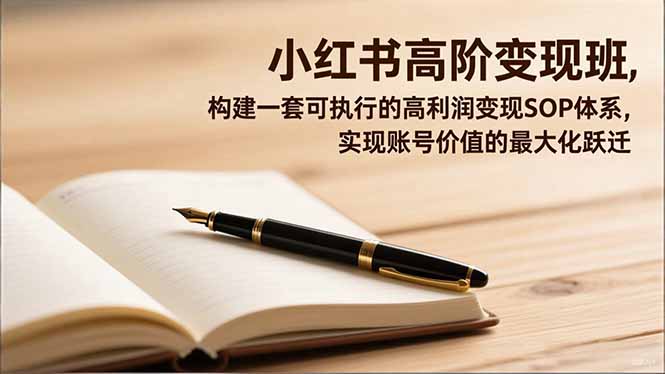 小红书高阶变现班，构建一套可执行的高利润变现SOP体系，实现账号价值的最大化跃迁-云阁资源网