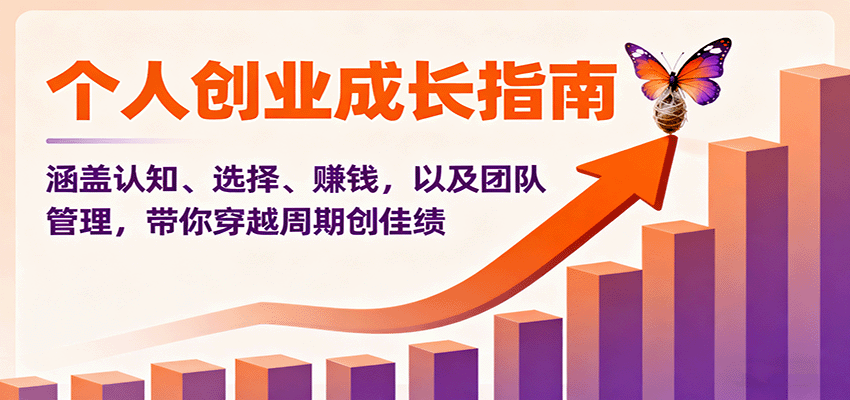 个人创业成长指南：涵盖认知、选择、赚钱，以及团队管理，带你穿越周期创佳绩-云阁资源网