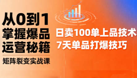 抖音小店爆品打造与矩阵裂变实战课-云阁资源网