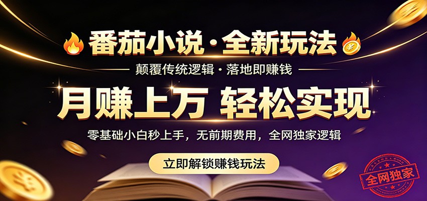 番茄小说5月最新独家玩法，稳定落地实测月入过万！-云阁资源网