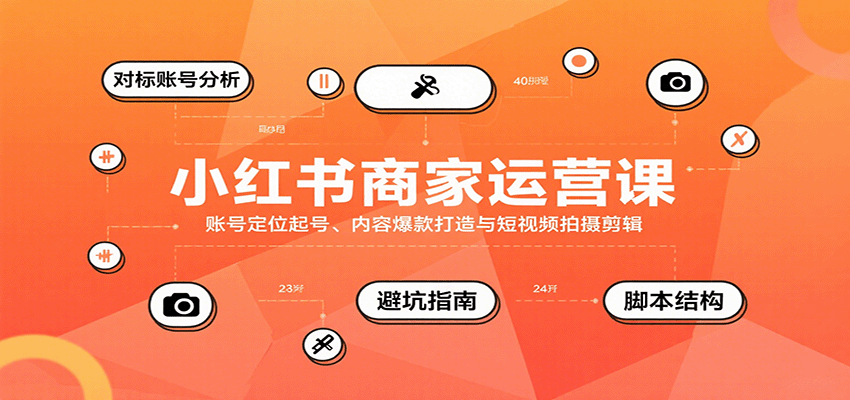 小红书商家运营课，账号定位起号、内容爆款打造与短视频拍摄剪辑-云阁资源网