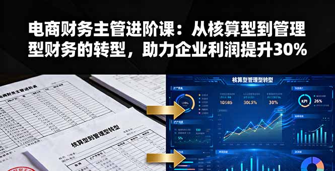 电商财务主管进阶课：从核算型到管理型财务的转型，助力企业利润提升30%-云阁资源网