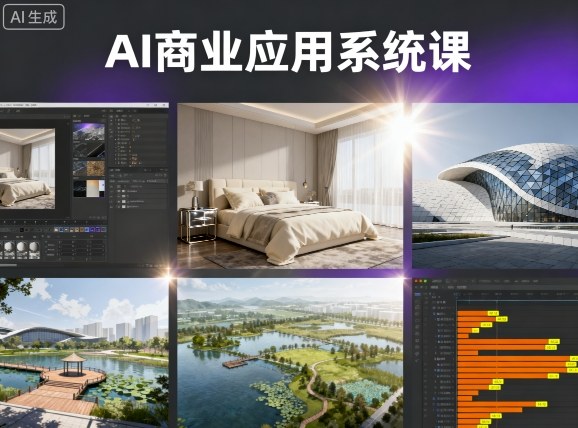 AI商业应用系统课，室内-软装-建筑-景观，智能设计+效果图+动画画实战-云阁资源网