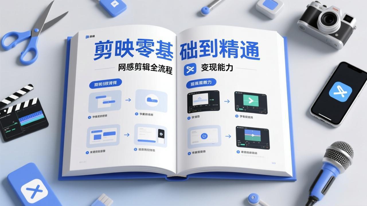 剪映零基础也能快速上手，从入门到精通掌握网感剪辑全流程，掌握能直接变现的剪辑能力-云阁资源网