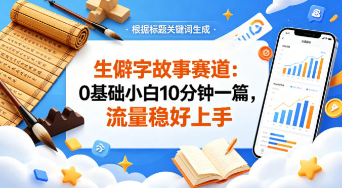 公众号流量主——生僻字故事赛道，流量稳，好上手，0基础小白也能10分钟一篇-云阁资源网