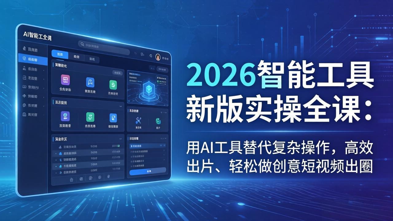 2026智能工具新版实操全课：用AI工具替代复杂操作，高效出片、轻松做创意短视频出圈-云阁资源网