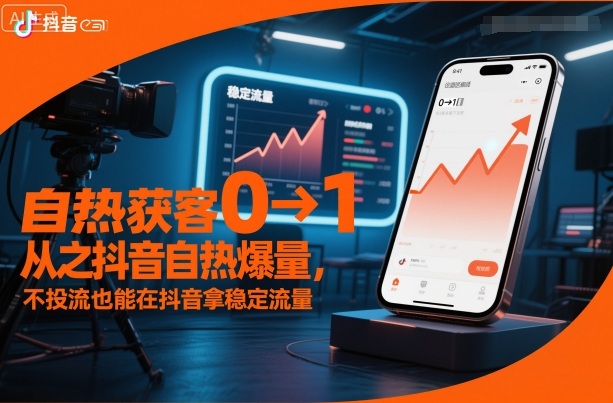 自热获客从0到1之抖音自热爆量，不投流也能在抖音拿稳定流量-云阁资源网