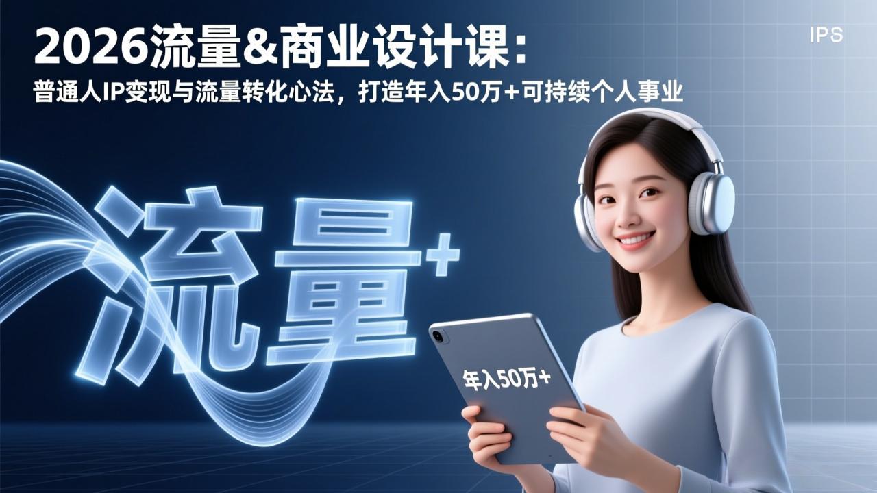 2026流量&商业设计课：普通人IP变现与流量转化心法，打造年入50万+可持续个人事业-云阁资源网