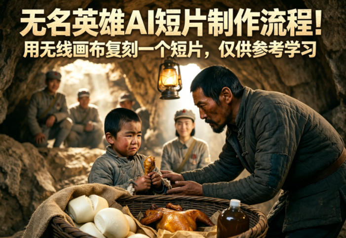 无名英雄AI短片制作流程！用无线画布复刻一个短片，仅供参考学习-云阁资源网
