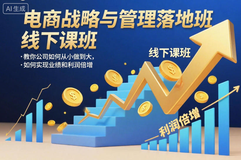 电商战略与管理落地班线下课，教你公司如何从小做到大，如何实现业绩和利润倍增【录音】-云阁资源网