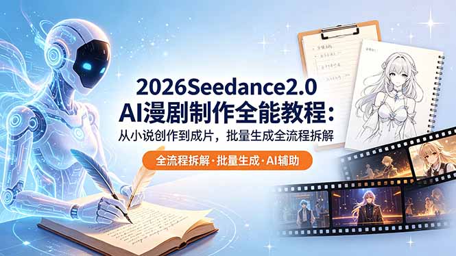 2026Seedance2.0 AI制作全能教程：从小说创作到成片，批量生成全流程拆解-云阁资源网