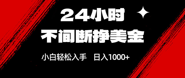 24小时不间断挣美金，小白轻松上手，日入1000+-云阁资源网