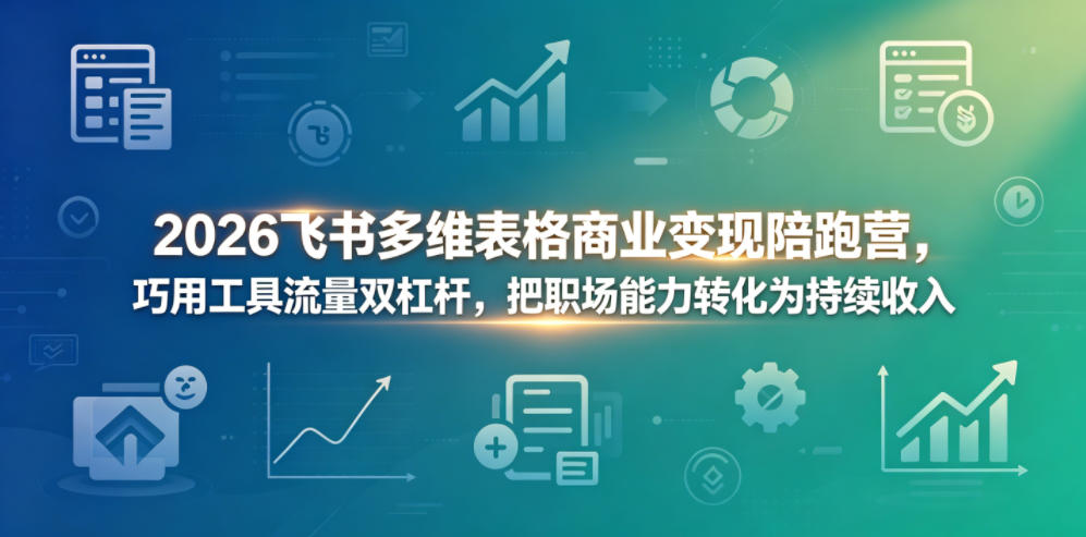 2026飞书多维表格商业变现陪跑营,巧用工具流量双杠杆,把职场能力转化为持续收入-云阁资源网