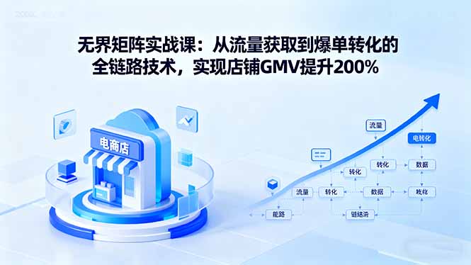 无界矩阵实战课：从流量获取到爆单转化的全链路技术，实现店铺GMV提升200%-云阁资源网
