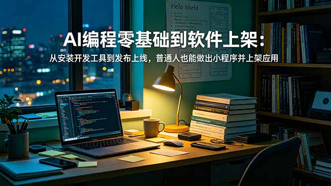 AI编程零基础到软件上架：从安装开发工具到发布上线，普通人也能做出小程序并上架应用商店-云阁资源网
