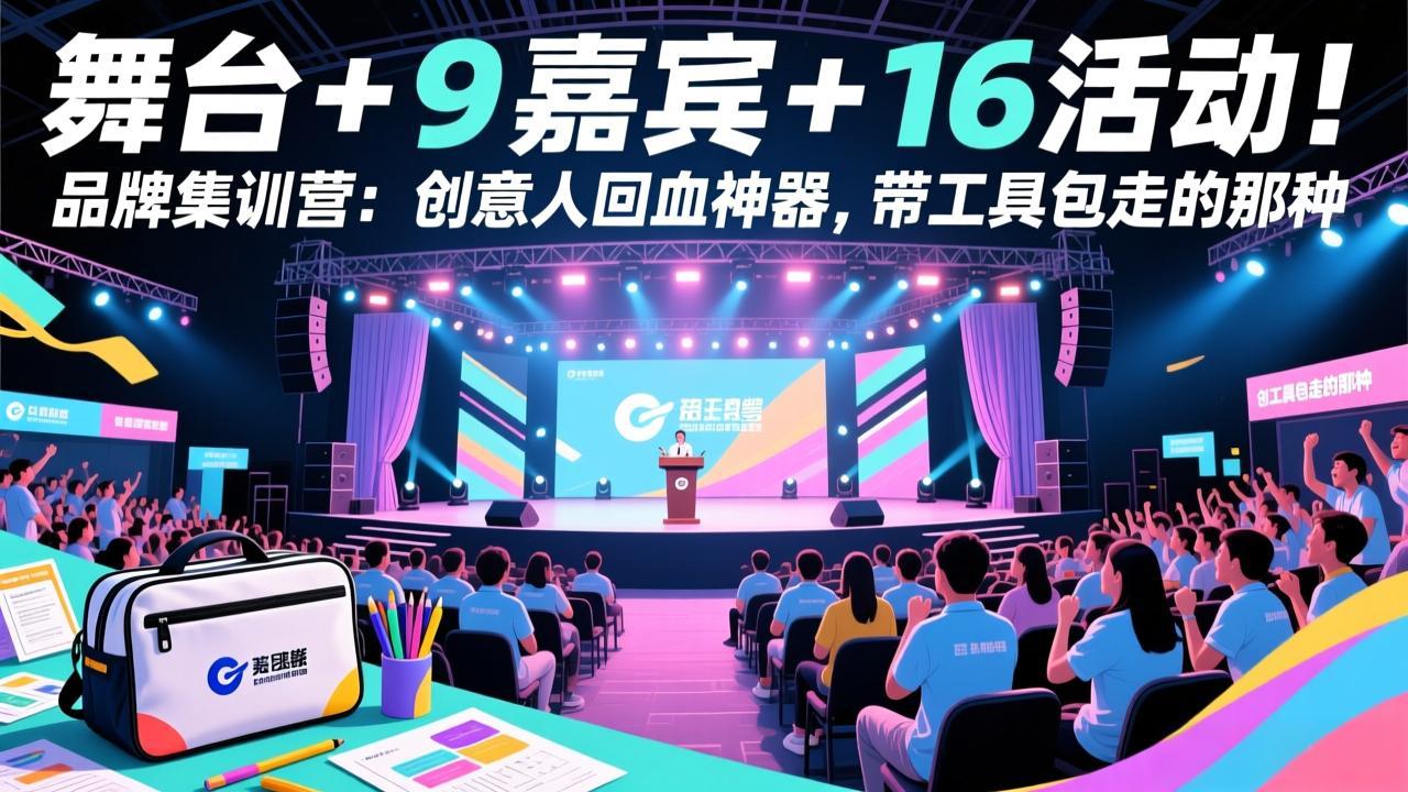 舞台 + 9 嘉宾 + 16 活动！品牌集训营：创意人回血神器，带工具包走的那种-云阁资源网