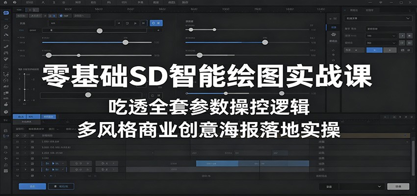 零基础SD智能绘图实战课:吃透全套参数操控逻辑,多风格商业创意海报落地实操-云阁资源网