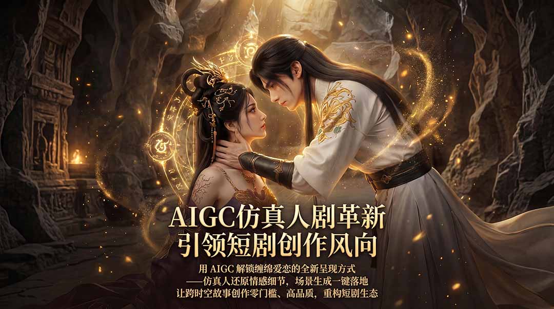 AIGC 仿真人短剧创作革新，解锁仙侠爱恋全新呈现，一键出高质场景，零门槛打造爆款剧集-云阁资源网