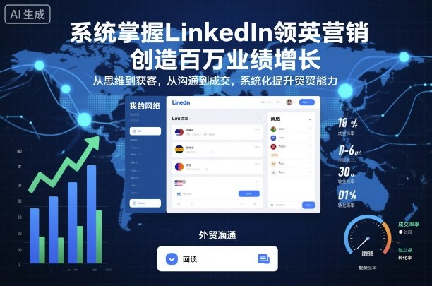 系统掌握LinkedIn领英营销，创造百万业绩增长，从思维到获客，从沟通到成交，系统化提升外贸能力-云阁资源网