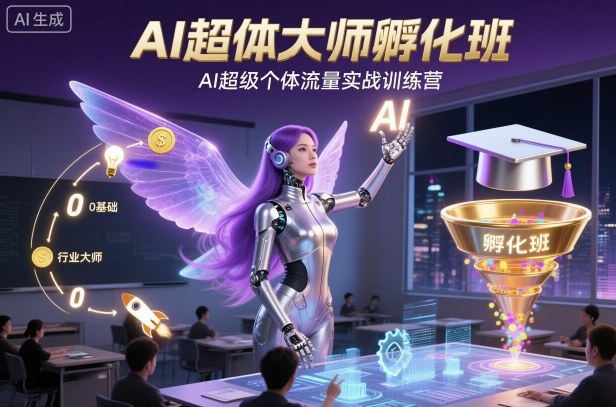 AI超体大师孵化班，AI超级个体流量实战训练营-云阁资源网