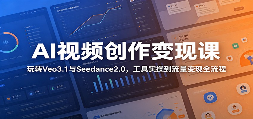 AI视频创作变现课：玩转Veo3.1与Seedance2.0，工具实操到流量变现全流程-云阁资源网