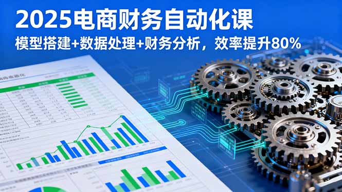 2025电商财务自动化课，模型搭建+数据处理+财务分析，效率提升80%-云阁资源网