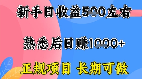 全年可变现项目，收益高无门槛，正规项目，长期可做，一天收益1k+一台电脑在家创业【揭秘】-云阁资源网