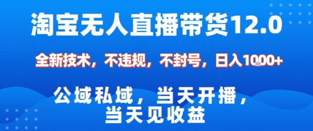 淘宝无人直播12.0,公域私域技术,不封号,不违规布局双十一流量风口,日入1k(独家技术)【揭秘】-云阁资源网