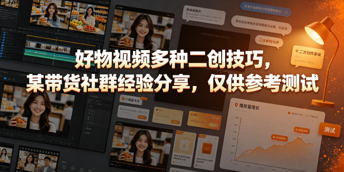 好物视频多种二创技巧，某带货社群经验分享，仅供参考测试-云阁资源网