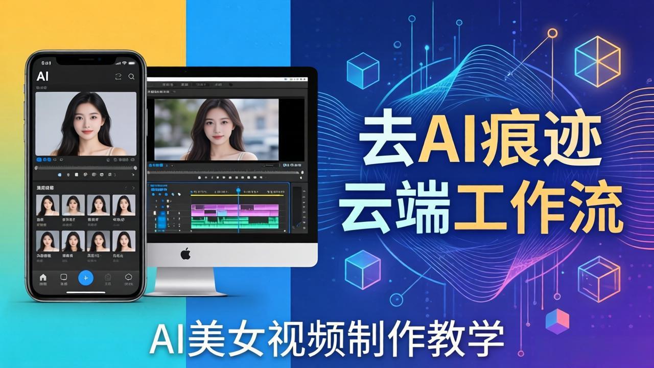 AI美女视频制作教学：去AI痕迹，云端工作流出图，手机电脑均可，不需要配置-云阁资源网