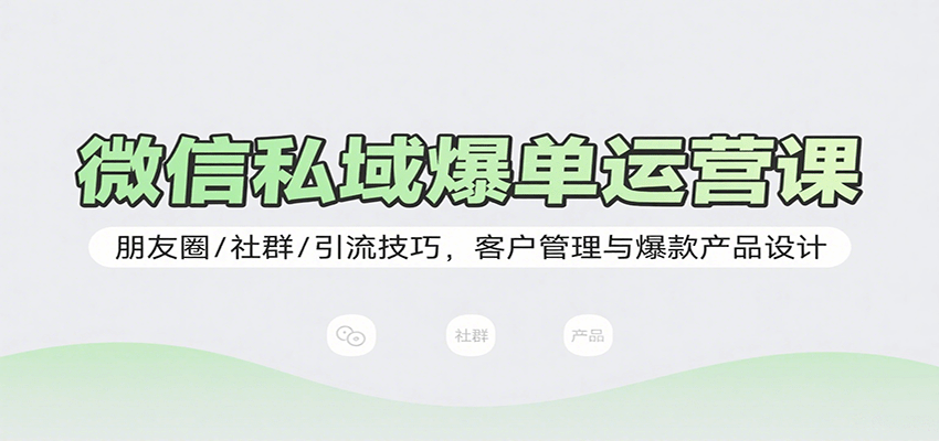 微信私域爆单运营课：朋友圈/社群/引流技巧，客户管理与爆款产品设计-云阁资源网