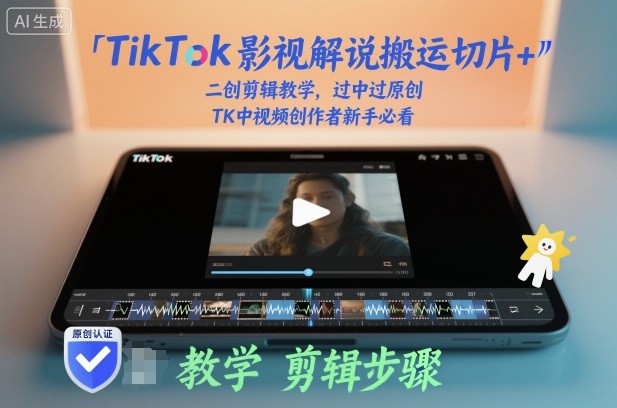 TikTok影视解说搬运切片+二创剪辑教学，过中过原创，TK中视频创作者新手必看-云阁资源网
