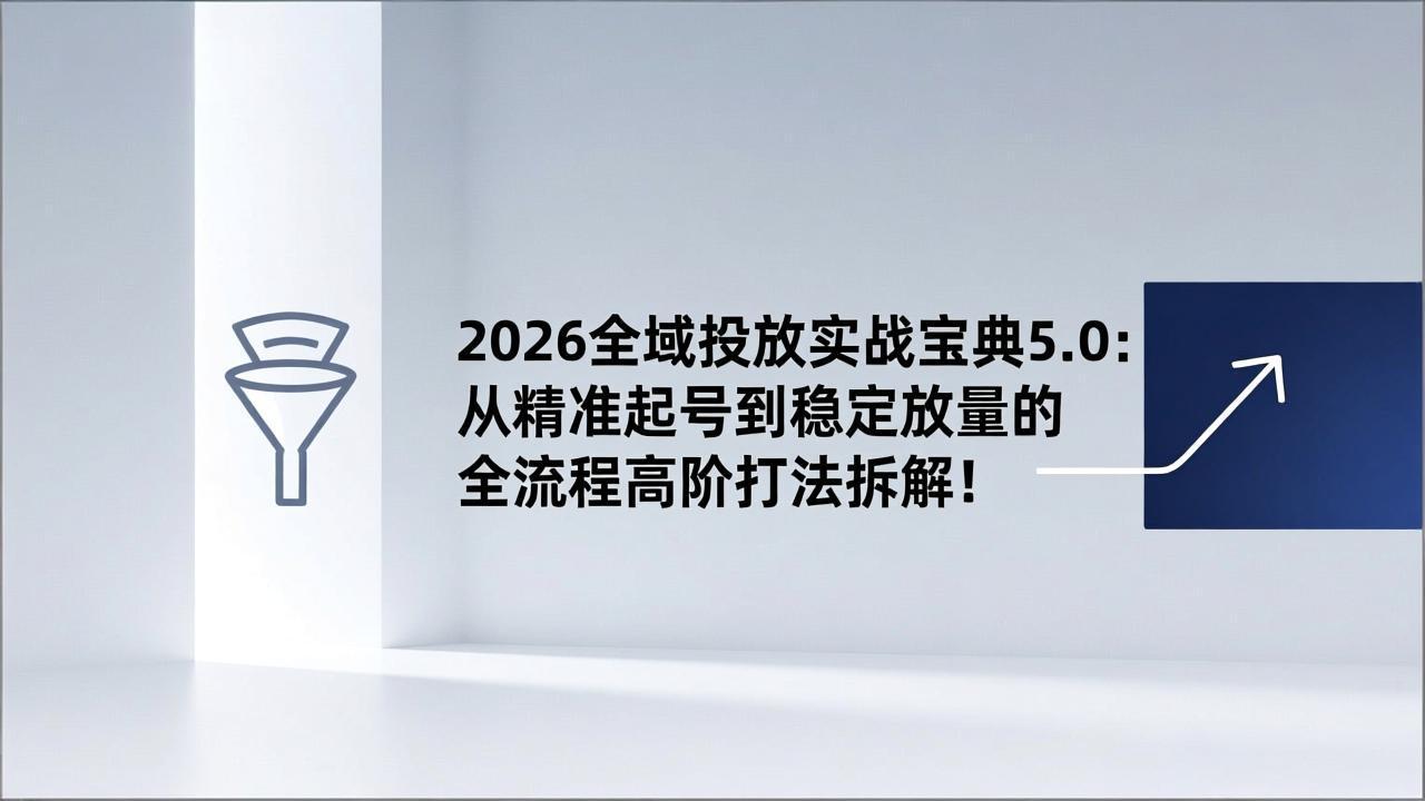 2026全域投放实战宝典5.0：从精准起号到稳定放量的全流程高阶打法拆解！-云阁资源网