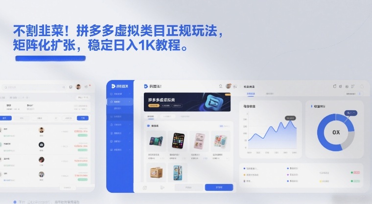 不割韭菜!拼多多虚拟类目正规玩法,矩阵化扩张,稳定日入1K教程【揭秘】-云阁资源网