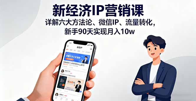 新经济IP营销课：详解六大方法论、微信IP、流量转化，新手90天实现月入10w-云阁资源网