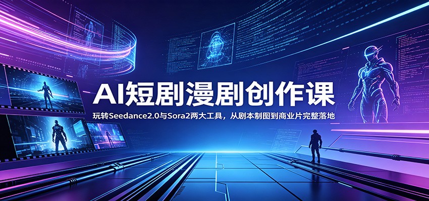 AI短剧漫剧创作课：玩转Seedance2.0与 Sora2两大工具，从剧本制图到商业片完整落地-云阁资源网