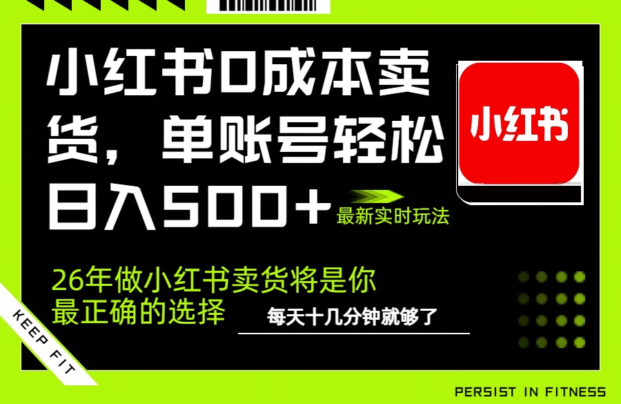 小红书0成本AI卖货，单账号轻松日入500+，完全托管AI，可矩阵放大-云阁资源网
