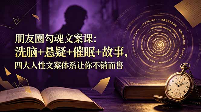朋友圈勾魂文案课：洗脑+悬疑+催眠+故事，四大人性文案体系让你不销而售-云阁资源网