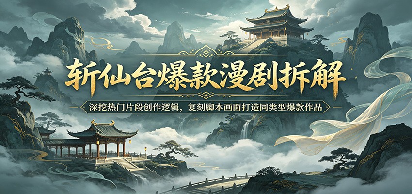 斩仙台爆款漫剧拆解：深挖热门片段创作逻辑，复刻脚本画面打造同类型爆款作品-云阁资源网