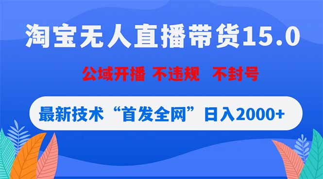 淘宝无人直播带货15.0，不封号，不违规，公域玩法，首发全网日入2000+-云阁资源网